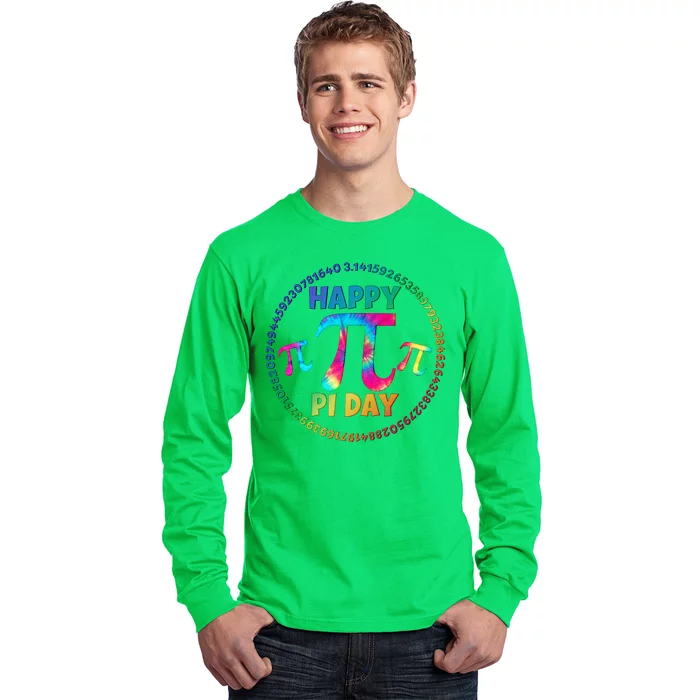 Happy Pi 3.14 Day Rainbow Tie Dye Long Sleeve Shirt