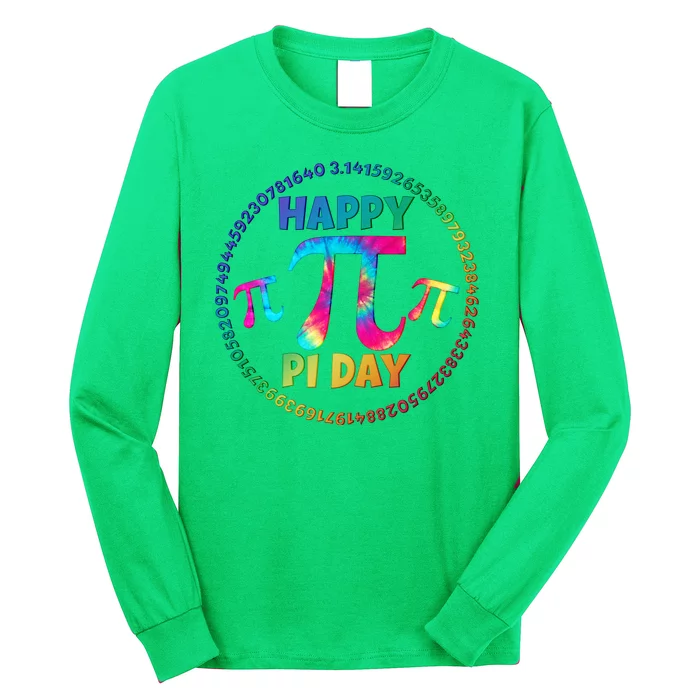 Happy Pi 3.14 Day Rainbow Tie Dye Long Sleeve Shirt