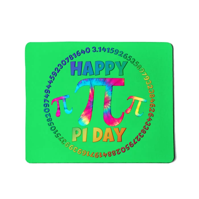 Happy Pi 3.14 Day Rainbow Tie Dye Mousepad