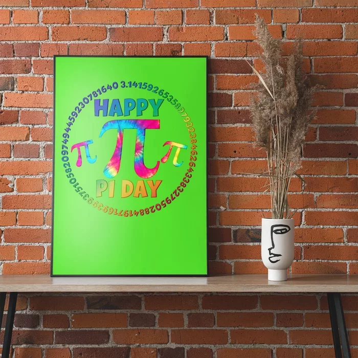 Happy Pi 3.14 Day Rainbow Tie Dye Poster