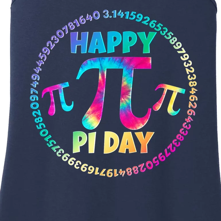 Happy Pi 3.14 Day Rainbow Tie Dye Ladies Essential Tank