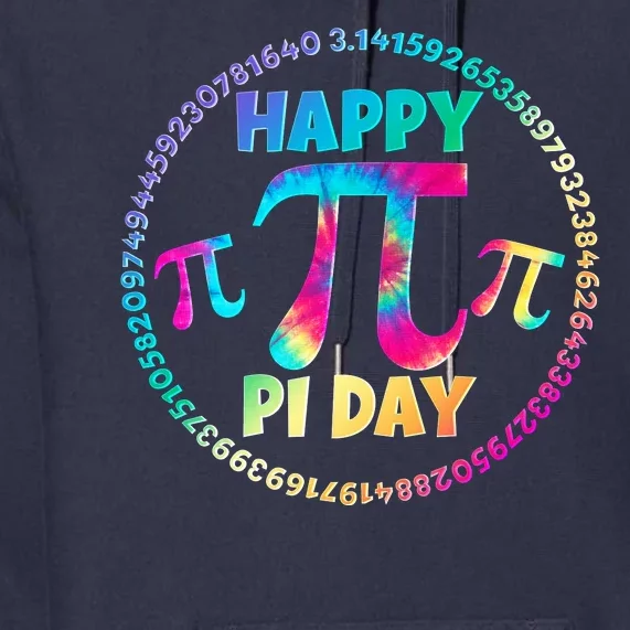 Happy Pi 3.14 Day Rainbow Tie Dye Premium Hoodie