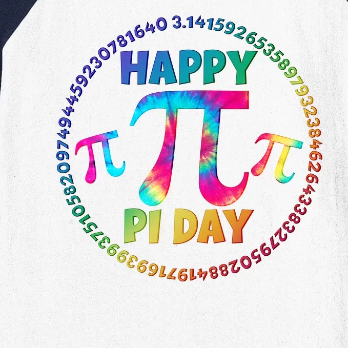 Happy Pi 3.14 Day Rainbow Tie Dye Baseball Sleeve Shirt