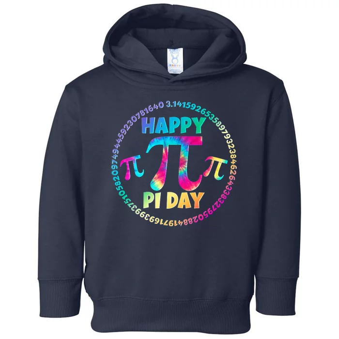 Happy Pi 3.14 Day Rainbow Tie Dye Toddler Hoodie