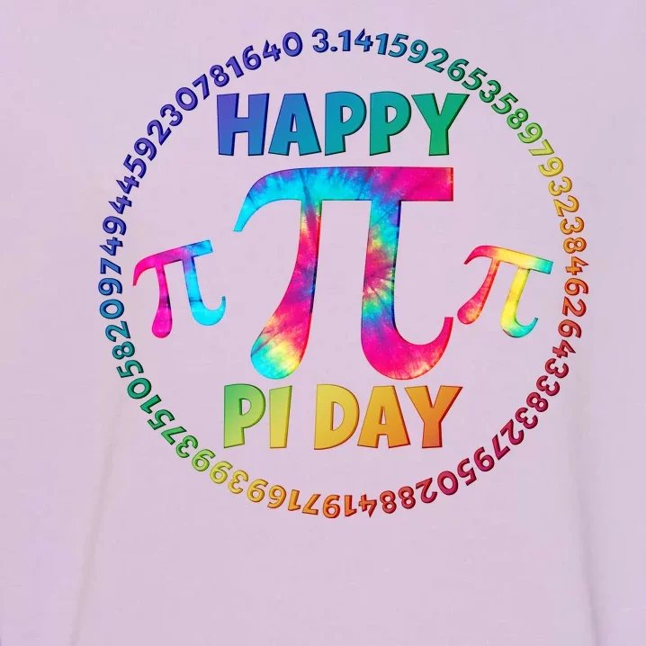 Happy Pi 3.14 Day Rainbow Tie Dye Garment-Dyed Sweatshirt