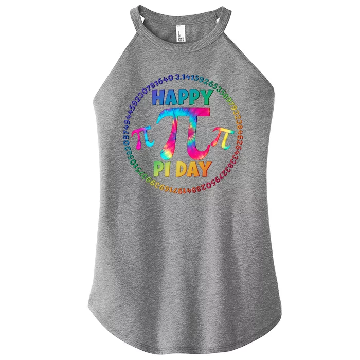 Happy Pi 3.14 Day Rainbow Tie Dye Women’s Perfect Tri Rocker Tank