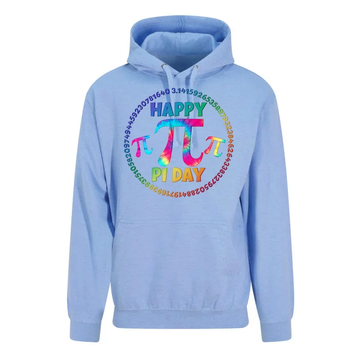 Happy Pi 3.14 Day Rainbow Tie Dye Unisex Surf Hoodie