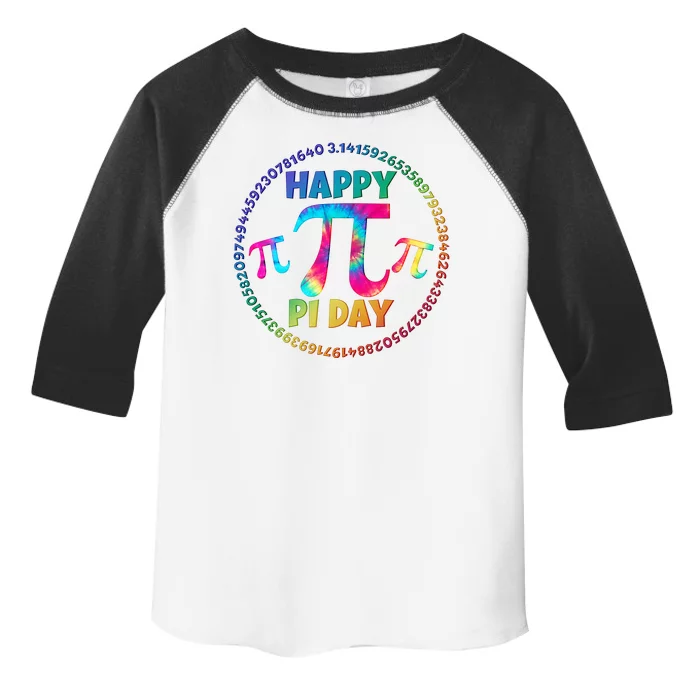 Happy Pi 3.14 Day Rainbow Tie Dye Toddler Fine Jersey T-Shirt