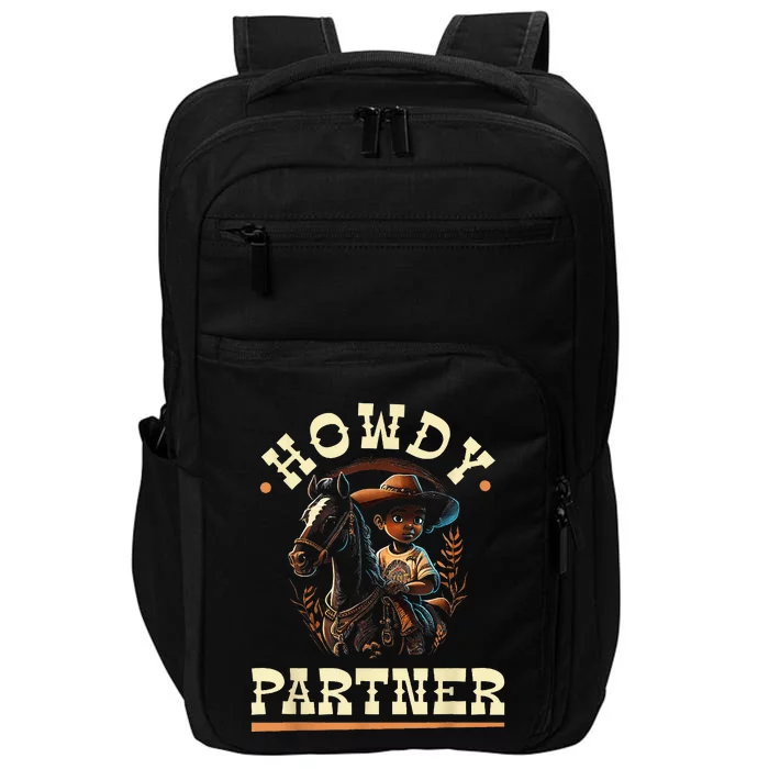 Howdy Partner African American Rodeo Cowboy Impact Tech Backpack