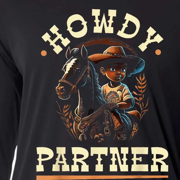 Howdy Partner African American Rodeo Cowboy Cooling Performance Long Sleeve Crew