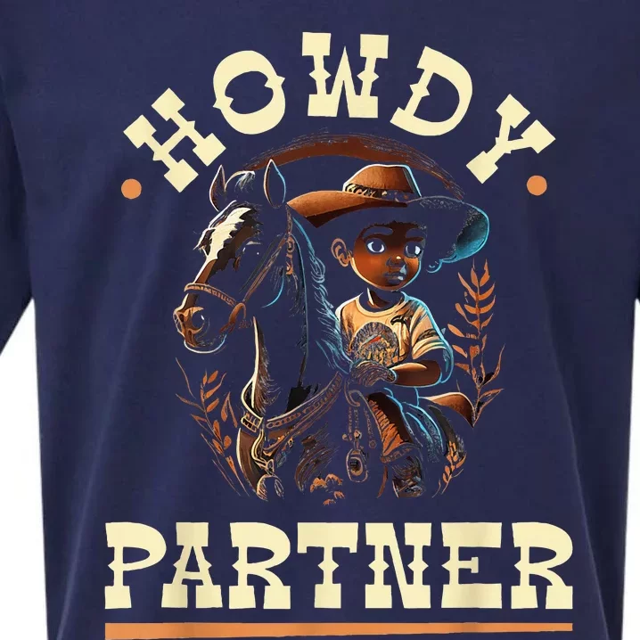 Howdy Partner African American Rodeo Cowboy Sueded Cloud Jersey T-Shirt