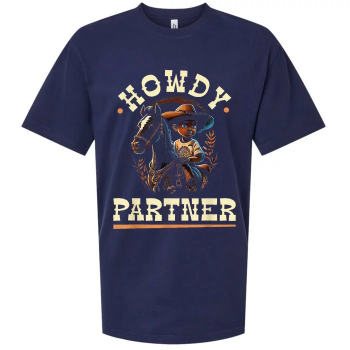 Howdy Partner African American Rodeo Cowboy Sueded Cloud Jersey T-Shirt