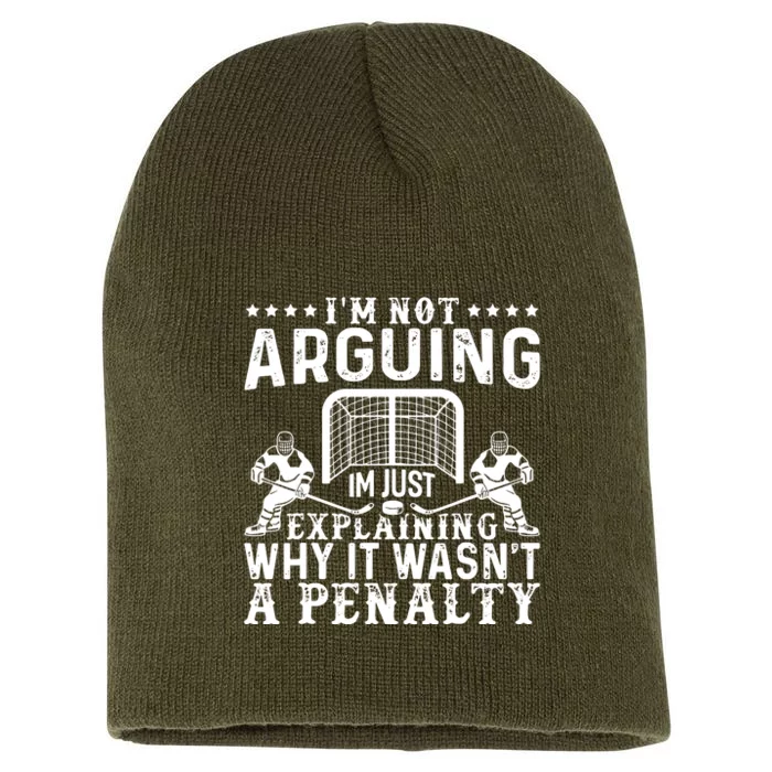 Hockey Player Arguing Short Acrylic Beanie