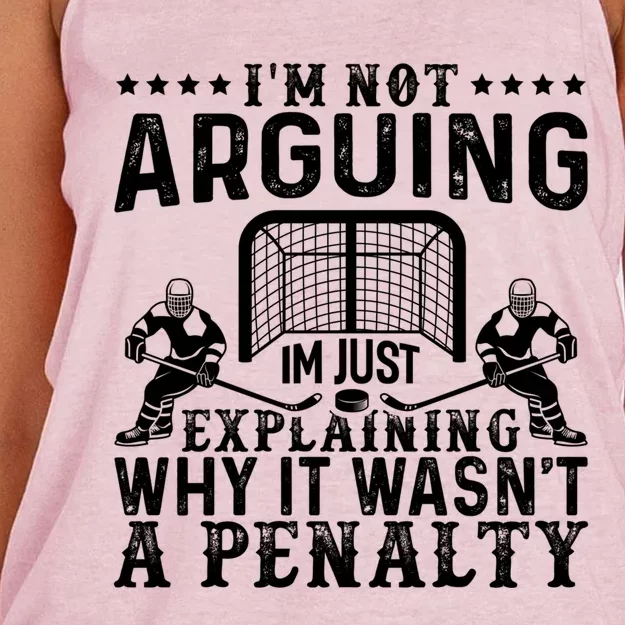 Hockey Player Arguing Gift Funny Hockey Gift Women's Knotted Racerback Tank