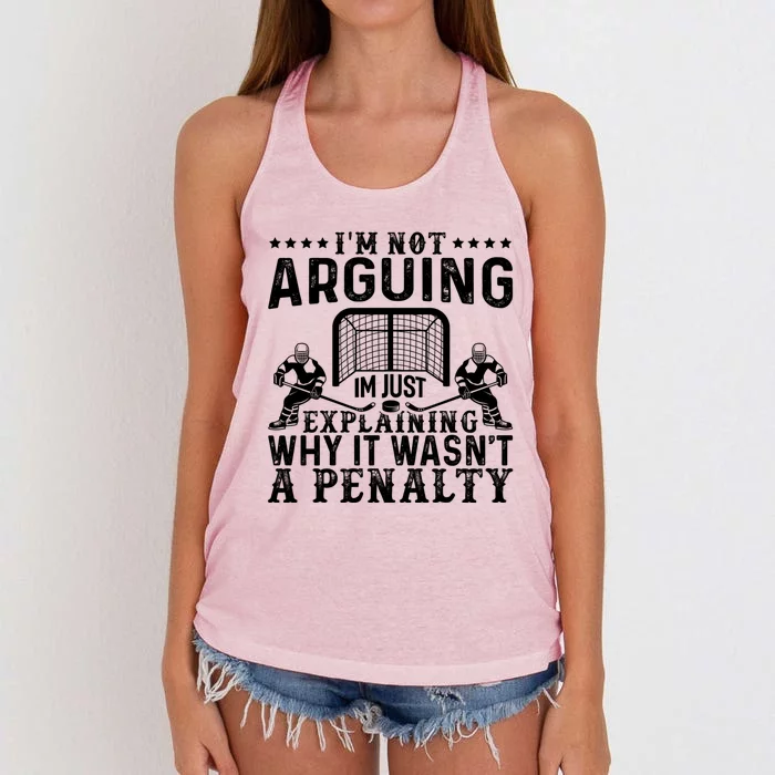 Hockey Player Arguing Gift Funny Hockey Gift Women's Knotted Racerback Tank