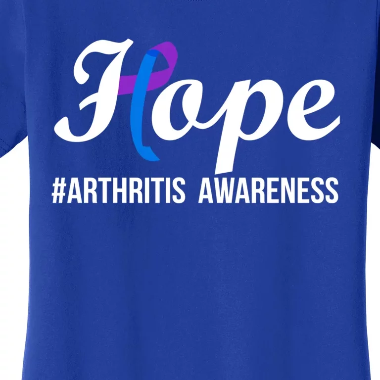 Hope Purple And Blue Ribbon Arthritis Awareness Month Cute Gift Women's T-Shirt