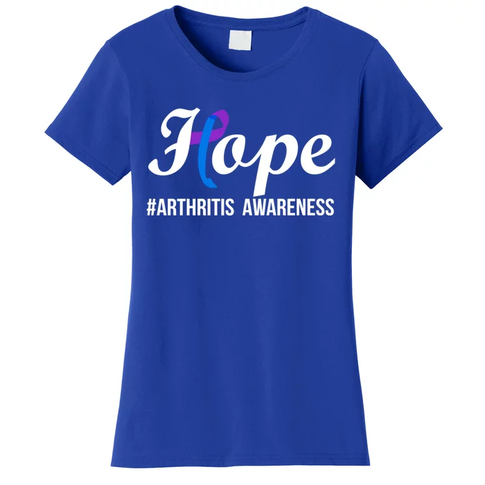 Hope Purple And Blue Ribbon Arthritis Awareness Month Cute Gift Women's T-Shirt