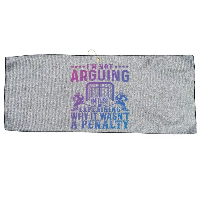 Hockey Player Arguing Gift Funny Hockey Gift Large Microfiber Waffle Golf Towel