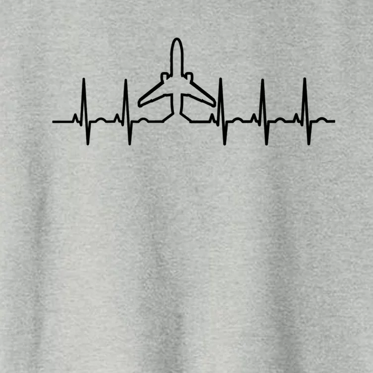 Heartbeat Pilot Aviation Airplane Aircraft Christmas Gift Funny Gift Women's Crop Top Tee