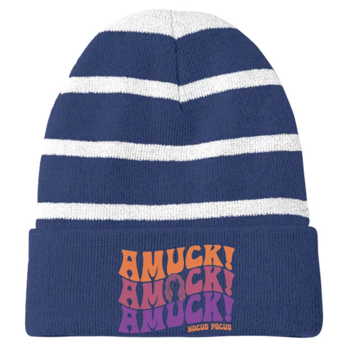 Hocus Pocus Amuck Amuck Amuck Halloween Costume Striped Beanie with Solid Band