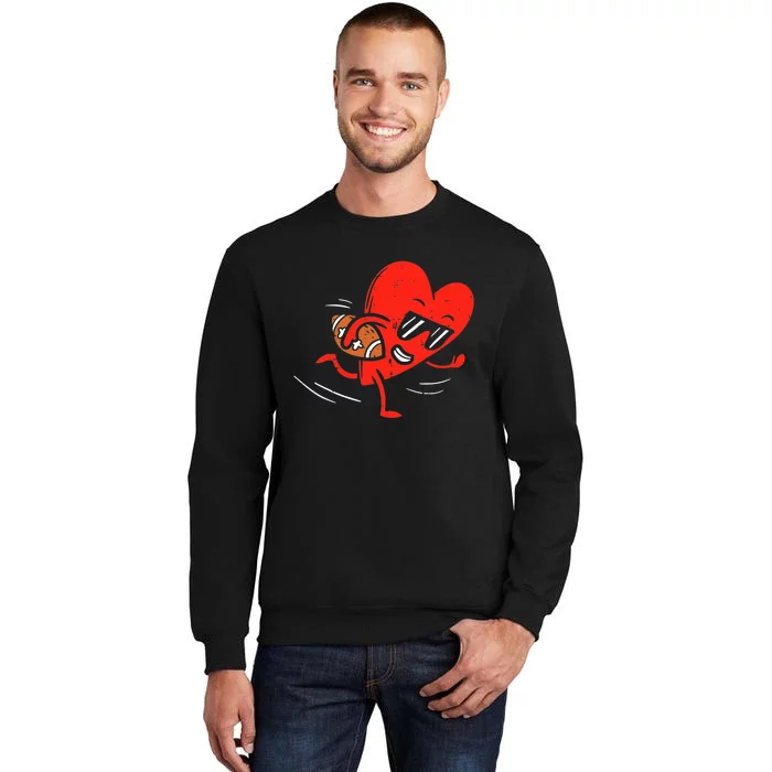 Heart Playing American Football Valentines Day Sports Boys Sweatshirt