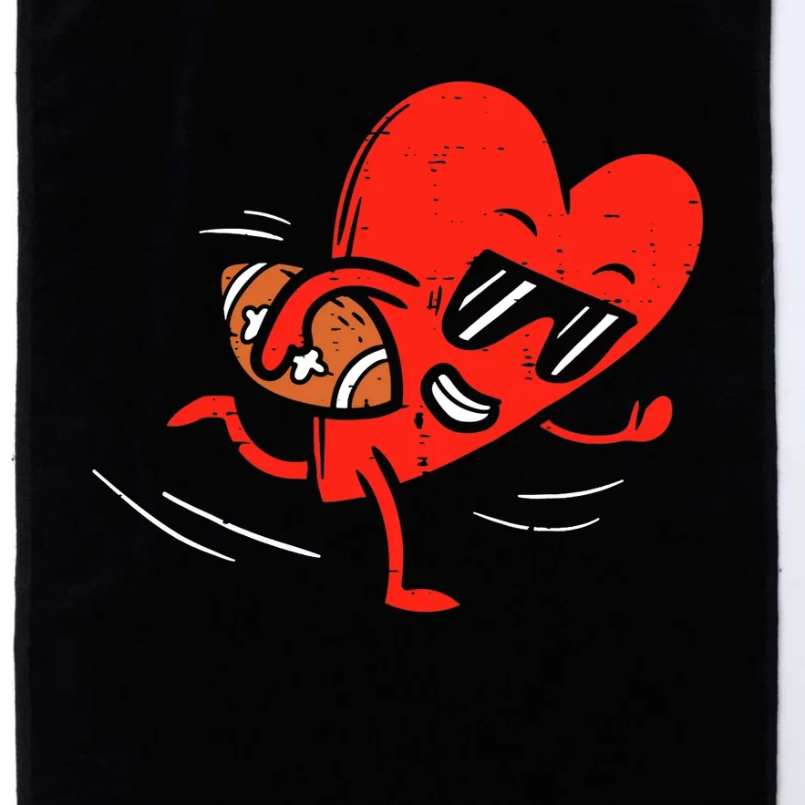 Heart Playing American Football Valentines Day Sports Boys Platinum Collection Golf Towel