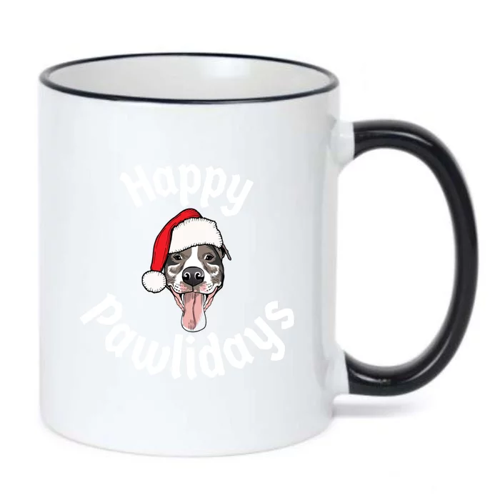 Happy Pawlidays And Merry Pitmas Pitbull Christmas Meaningful Gift Black Color Changing Mug