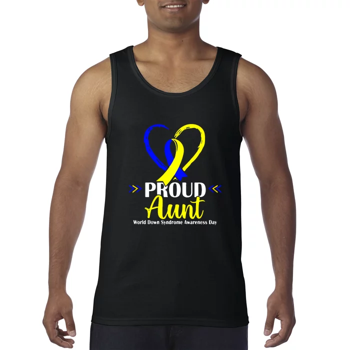 Heart Proud Aunt World Down Syndrome Awareness Day Gift Tank Top