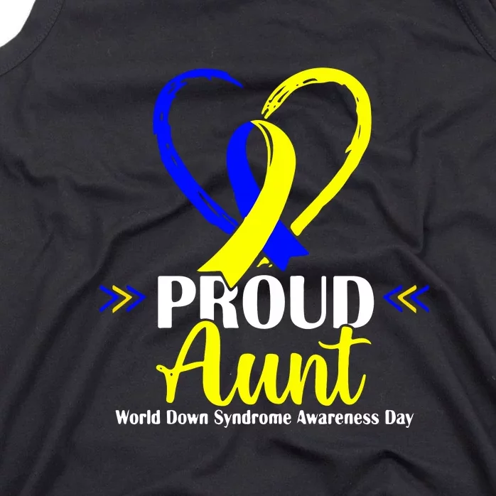 Heart Proud Aunt World Down Syndrome Awareness Day Gift Tank Top