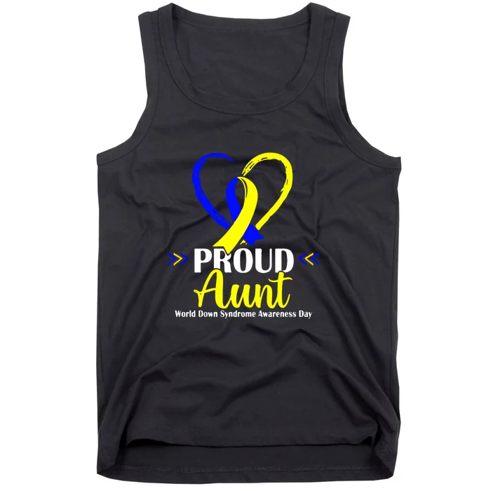 Heart Proud Aunt World Down Syndrome Awareness Day Gift Tank Top