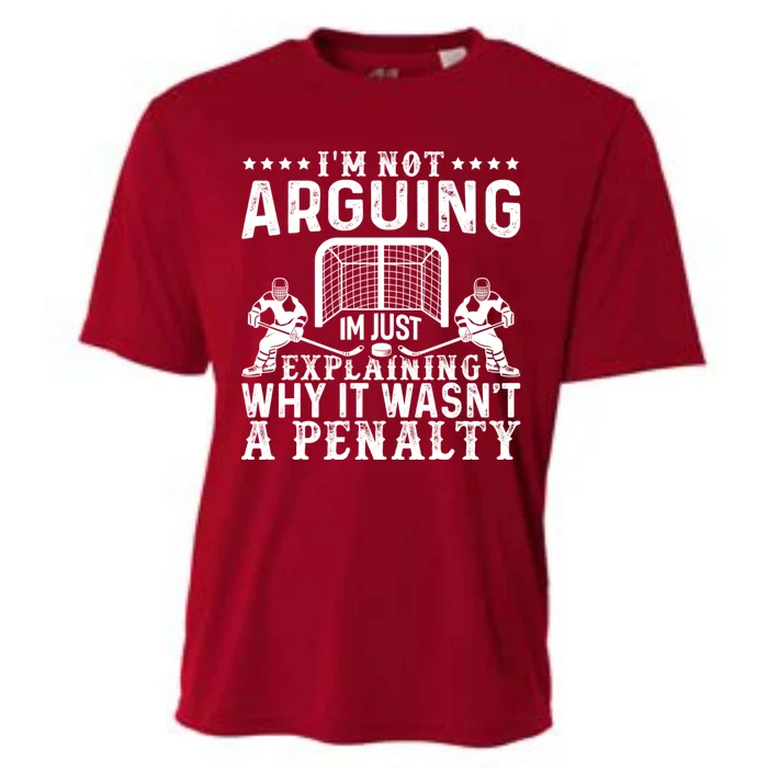 Hockey Player Arguing Gift Funny Hockey Cooling Performance Crew T-Shirt