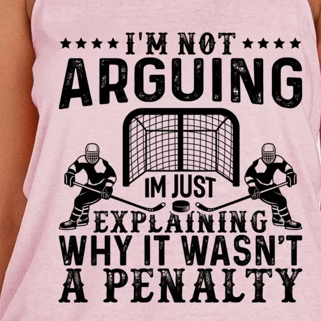 Hockey Player Arguing Gift Funny Hockey Women's Knotted Racerback Tank