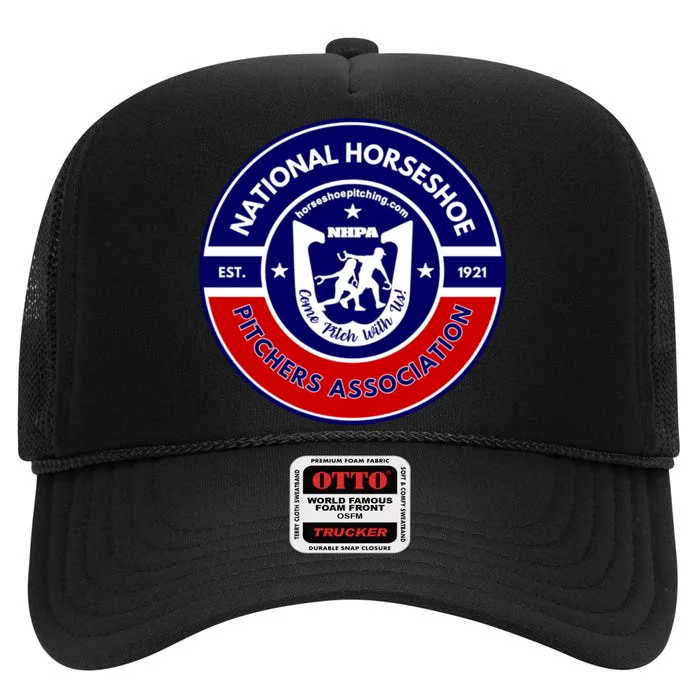 Horseshoe Pitchers Association Nhpa Alternate Logo High Crown Mesh Trucker Hat