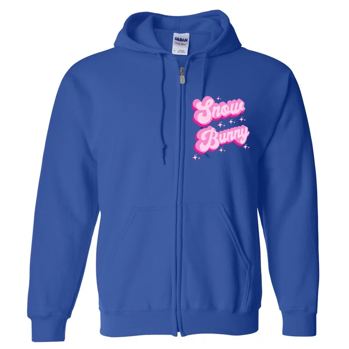 Hot Pink Aesthetic Ski Lover Winter Wonderland Snow Bunny Gift Full Zip Hoodie