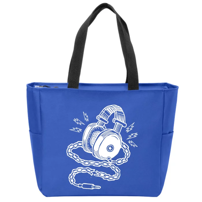 Head Phone And Chain Zip Tote Bag