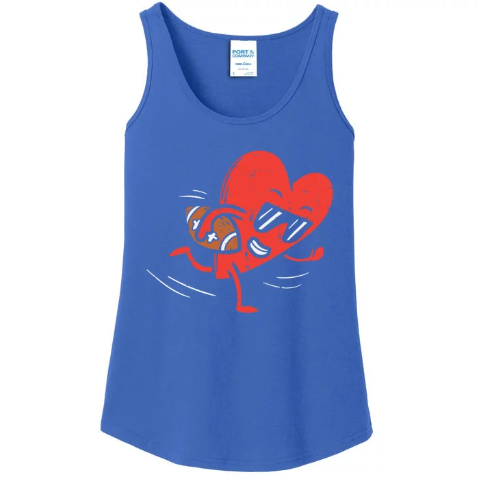 Heart Playing American Football Valentines Day Sports Gift Ladies Essential Tank