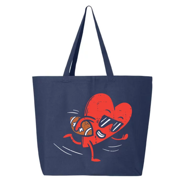 Heart Playing American Football Valentines Day Sports Gift 25L Jumbo Tote