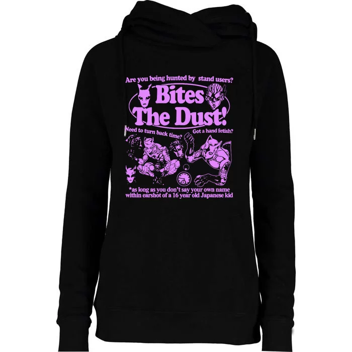 Hoshi Pieces Are You Being Hunted By Stand Users Bites The Dust Womens Funnel Neck Pullover Hood