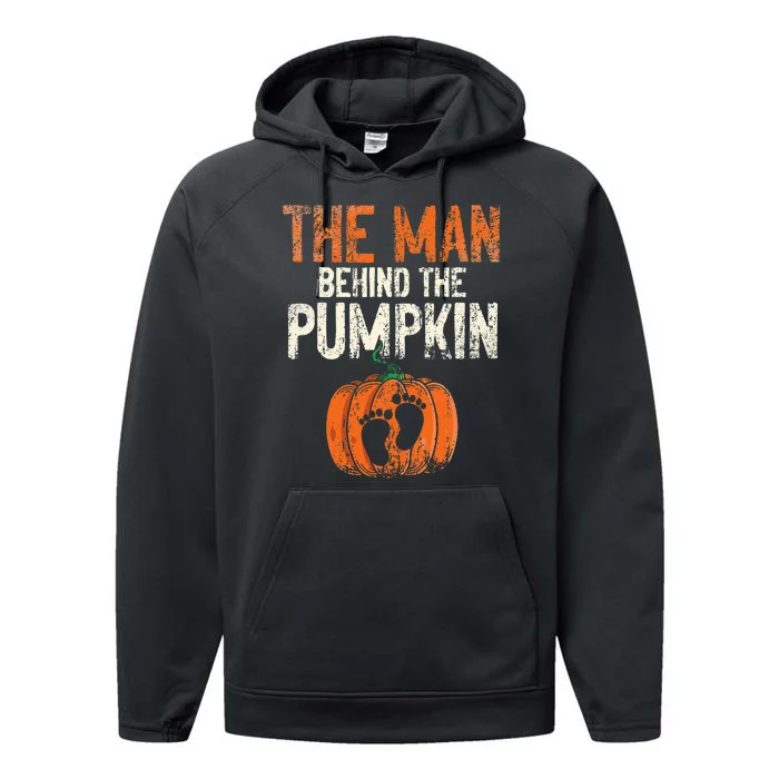 Halloween Pregnancy Announcement The Man Behind The Pumpkin Performance Fleece Hoodie