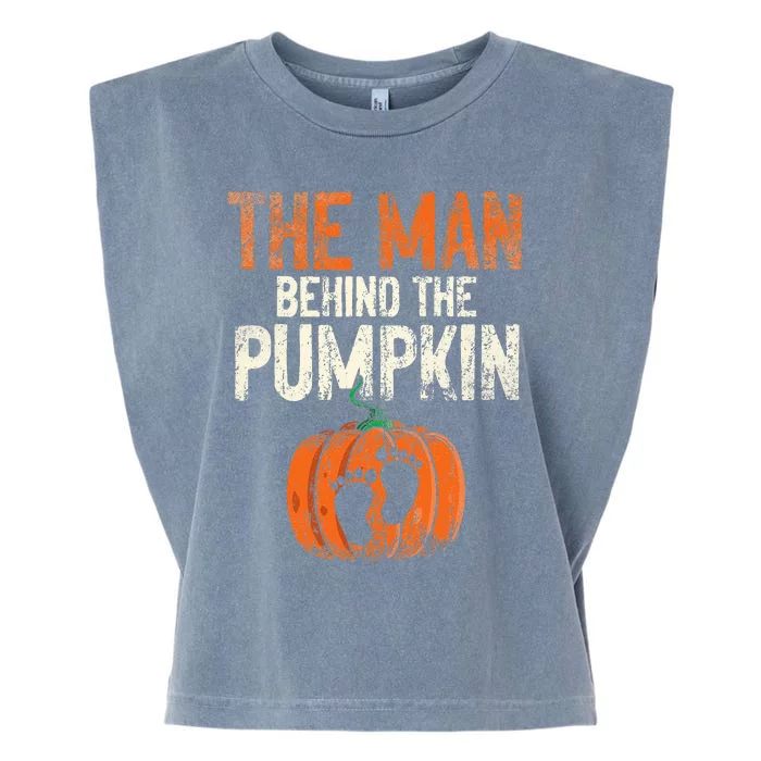 Halloween Pregnancy Announcement The Man Behind The Pumpkin Garment-Dyed Women's Muscle Tee