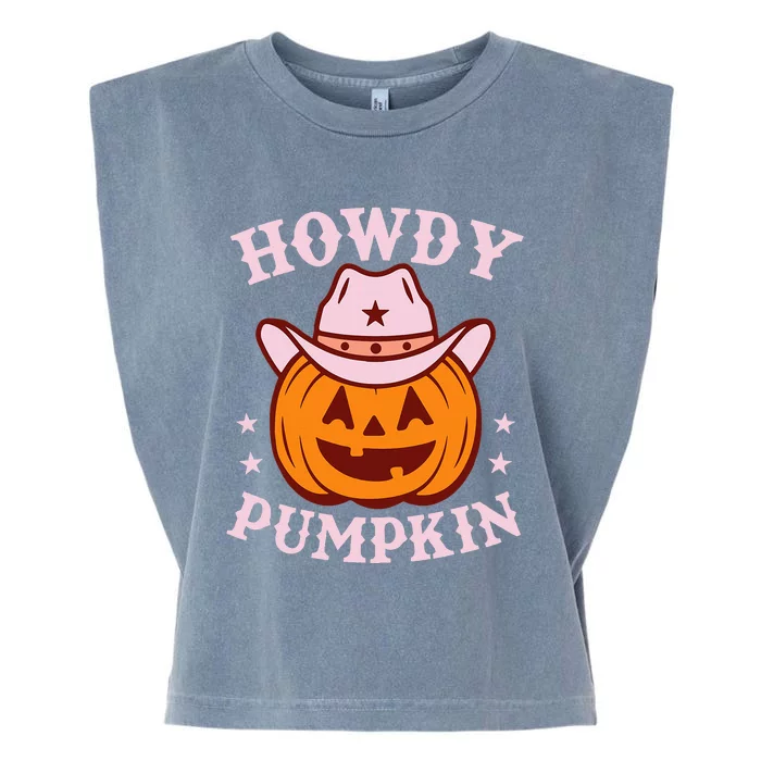 Howdy Pumpkin Autumn Western Halloween Vintage Rodeo Cowgirl Garment-Dyed Women's Muscle Tee