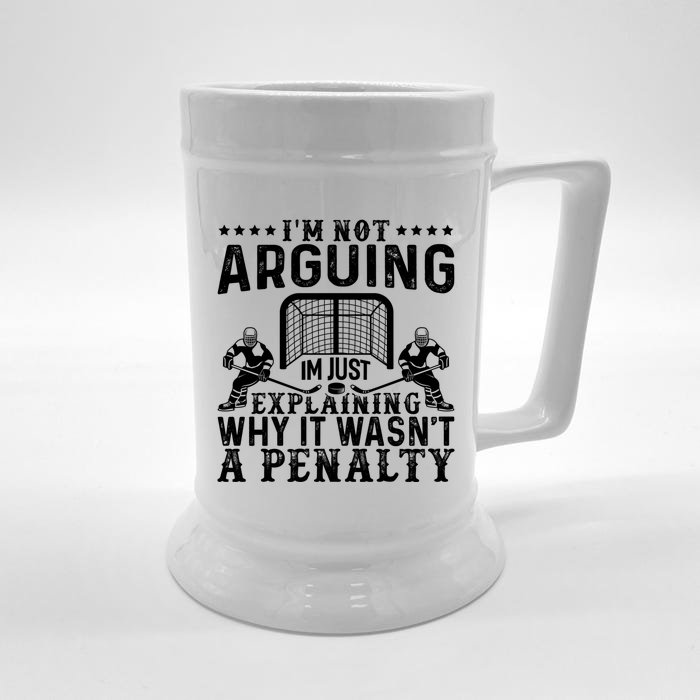 Hockey Player Arguing Gift Funny Hockey Gift Front & Back Beer Stein