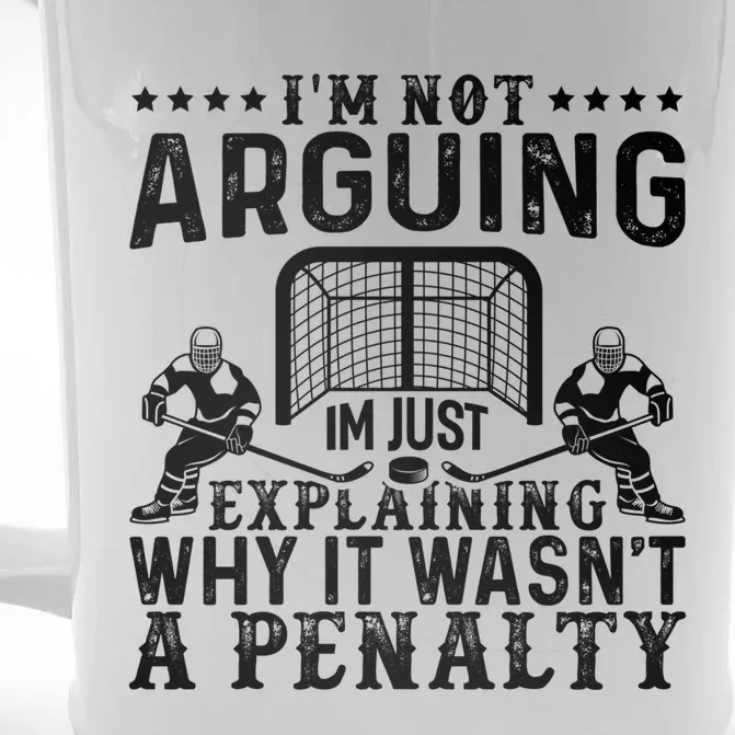 Hockey Player Arguing Gift Funny Hockey Gift Front & Back Beer Stein