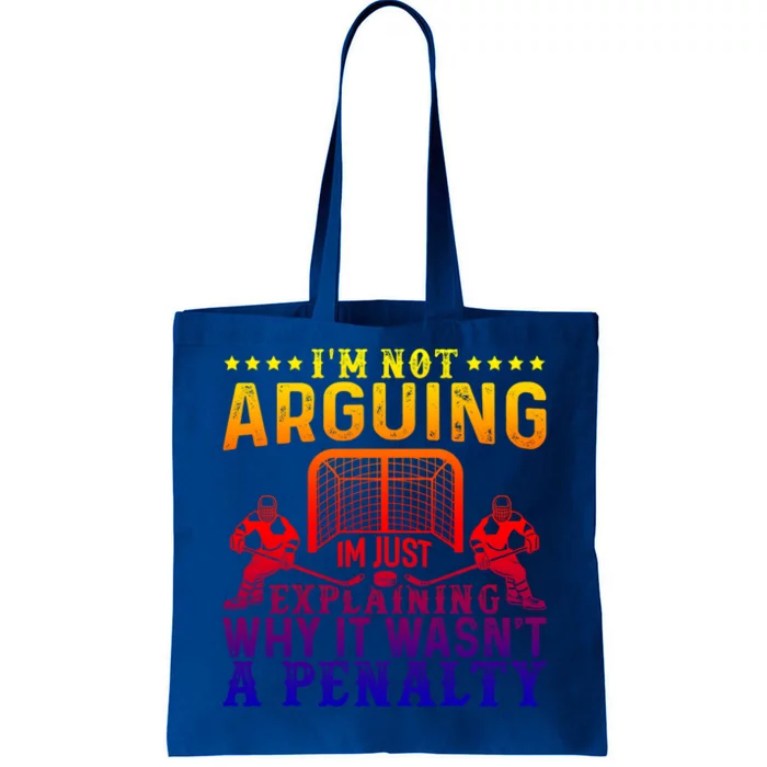 Hockey Player Arguing Gift Funny Ice Hockey Cool Gift Tote Bag