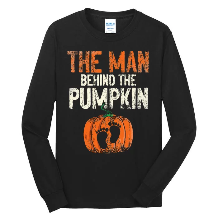 Halloween Pregnancy Announcement The Man Behind The Pumpkin Tall Long Sleeve T-Shirt