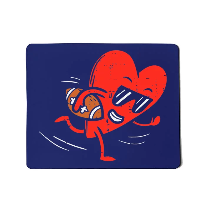 Heart Playing American Football Sports Valentines Day Boy Mousepad