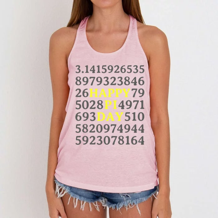 Happy Pi Approximation Day 3 14 Gift Women's Knotted Racerback Tank