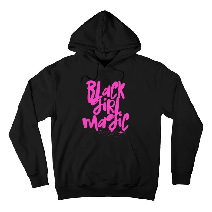 Hot Pink Black Girl Magic Stars Melanin Black Queen Woman Tall Hoodie