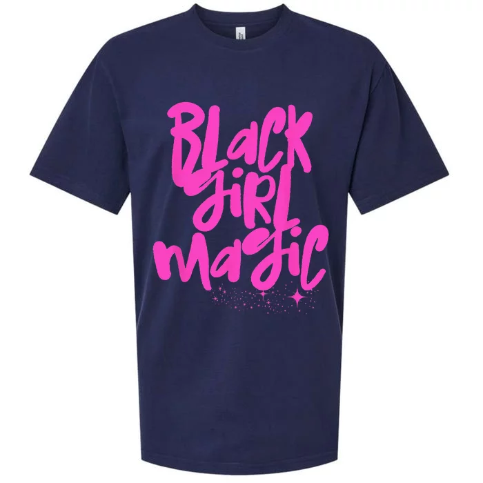 Hot Pink Black Girl Magic Stars Melanin Black Queen Woman Sueded Cloud Jersey T-Shirt