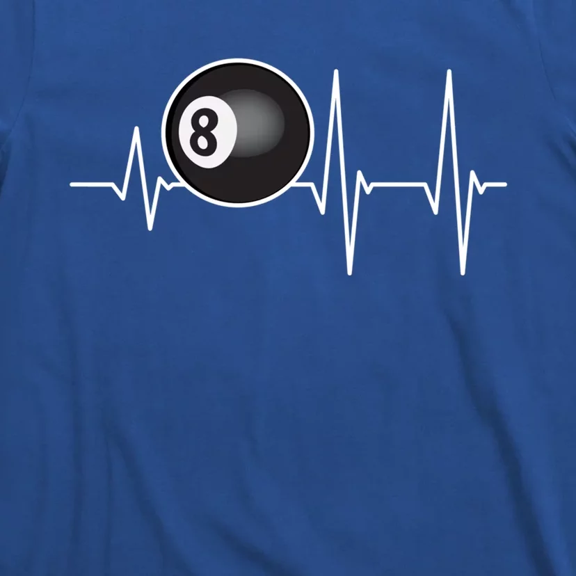 Heartbeat Pool Billiard Funny Gift Players And Sports Fan Gift T-Shirt